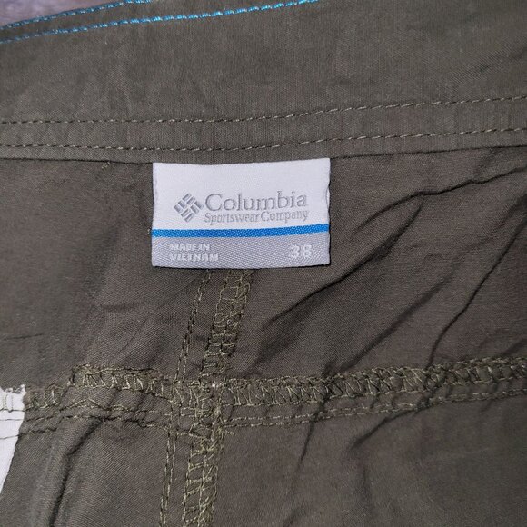 Columbia Men's Size 38 Green Cargo Shorts Moisture Wicking Multiple Pockets - Picture 5 of 7
